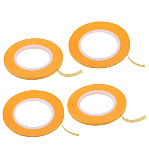 chiwanji 19,7yd Bright Orange Masking Tape Refill, Extra Klebrige Professionelle Trim Dekorative Tape Für Modellbauer, Maler Bastelbedarf (2 Mm + 3 Mm + 4 Mm + 6 Mm) von chiwanji