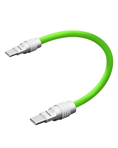 Cute Chubby – Powerbank-freundliches Kabel, langlebiges Schnellladekabel, kurzes USB-C-Kabel, Handys, Tablets, ultradickes Silikon-Ladegerät, grün, Typ-C auf Typ-C, 2 m von chubbycable