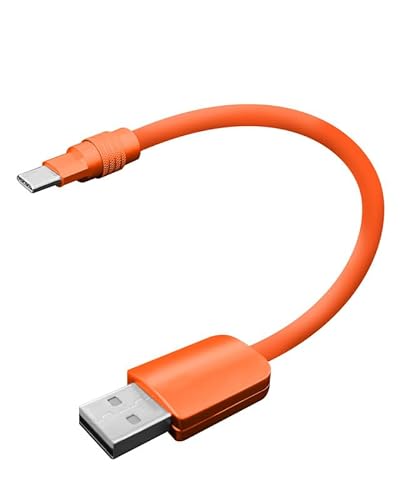 chubbycable Cute Chubby – Powerbank-freundliches Kabel, langlebiges Schnellladekabel, kurzes USB-C-Kabel, Handys, Tablets, ultradickes Silikon-Ladegerät, Orange + Orange, USB-A auf Typ-C, 0,5 m von chubbycable