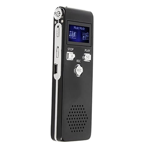 192 Kbit/s Digitaler Diktiergerät, HD-Rauschunterdrückung, Dual-Mikrofon, Tragbares Aufnahmegerät, MP3-Player für Vorträge (32G) von ciciglow