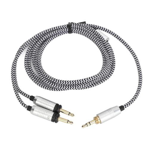 3,5-mm-Aux-Kabel, 1,3 M Nylon-geflochtenes Kopfhörer-Soundkabel, Ersatz für Focal Elegia für Glear MG für Celestee für Stellia für Elear für Clear für Radiance-Kopfhörer von ciciglow