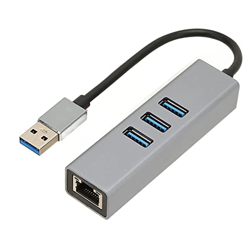 4-Port-USB-3.0-Hub, USB3.0-zu-RJ45-Netzwerkadapter, Tragbarer Daten-Hub für Windows 10 8 8.1 7 Vista XP und für OS X USB-Dockingstation 5-Gbit/s-Übertragung von ciciglow
