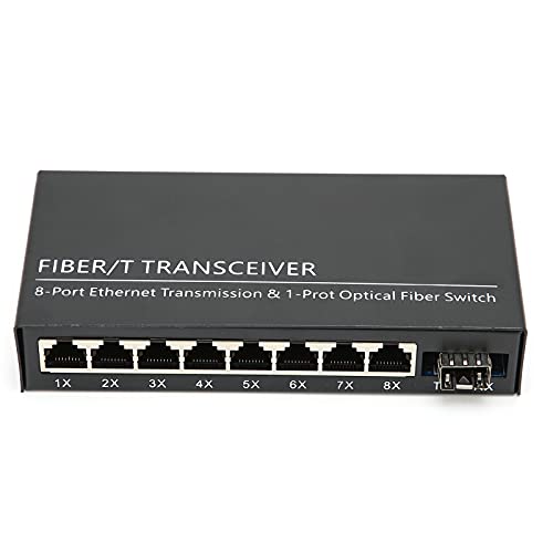 8-Port-Gigabit-Ethernet-Switch, Ethernet-Single-Mode-Dual-Faser-Adaptiver Gigabit-Konverter Zur Signalkonvertierung,Plug-and-Play von ciciglow
