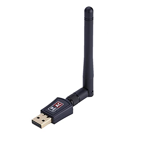 AC600 USB-WiFi-Adapter für PC, Kabelloser Netzwerkadapter für Desktop mit 2,4 GHz, 5 GHz Wi-Fi-Dongle mit Antenne für Laptop-Desktop, Kompatibel mit Windows XP/7/8/10, Linux, Mac von ciciglow