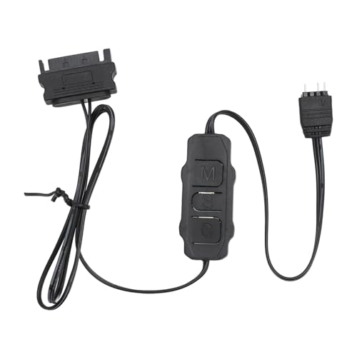 ARGB-Controller, 5 V, 3-poliges ARGB-Produkt zu SATA-Netzteil-Controller, Tragbarer Lichtstreifen-Fernbedienungscontroller für PC-Lüfter, Kühler, DIY-ARGB-Geräte (Black) von ciciglow