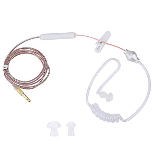 Air Tube Headset, 3,5-mm-In-Ear-Kopfhörer mit Mikrofon, 3,5-mm-Standardbuchse, Einzelkopfhörer, Kompatibel für IOS für Android (Transparentes Mono) von ciciglow