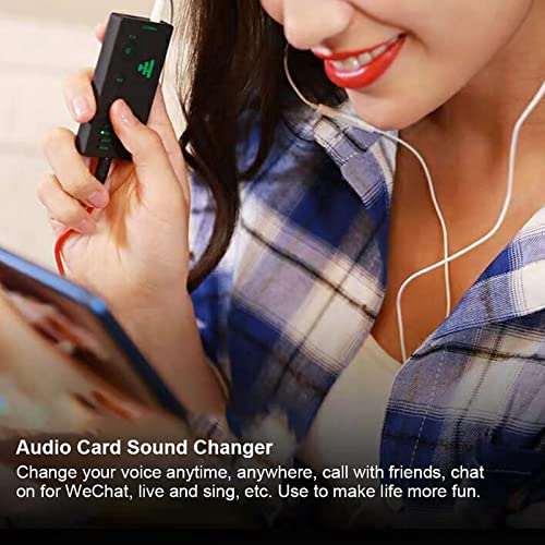 Audiokarte, Tragbarer Audiokarten-Soundwechsler 4 Soundeffekte und 4 Sprachänderungen für WeChat, Live und Sing und Mehr Live-Soundkarte für Handy-PC von ciciglow
