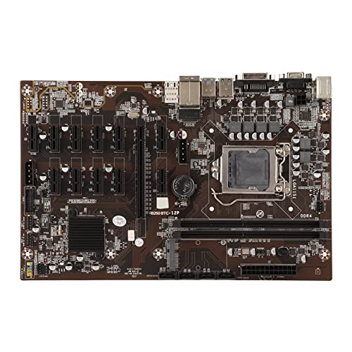 B250 BTC 12P Mining Motherboard, 12 USB3.0 zu PCIE Ports LGA1151 Schnittstelle Dual Channel 2 DDR4 DIMM PC Motherboard, Maximale Unterstützung 16G von ciciglow