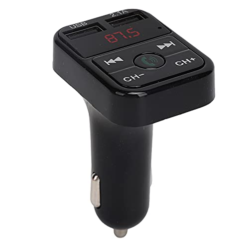 Bluetooth FM-Transmitter, Auto-MP3-Player Bluetooth V5.0 Autoradio-Audio-Adapter FM-Transmitter Schnellladegerät Auto-Musik-Player FM-Modulator mit LED-Bildschirm von ciciglow