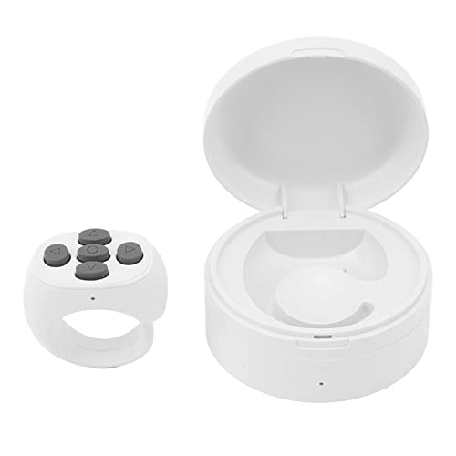 Bluetooth-Fernbedienungs-Seitenwender, für TikTok für Kindle App Remote Scrolling Ring Clicker, JX05S Kamera-Fernauslöser Selfie-Taste für Mobiltelefon (Weiss) von ciciglow