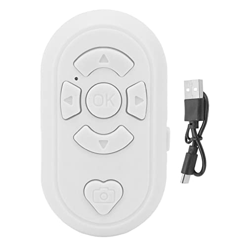 Bluetooth Remote Control Page Turner, für TikTok für Kindle App Kamera Remote Shutter Selfie Button, Fingertip Video Controller für Handy (Weiss) von ciciglow