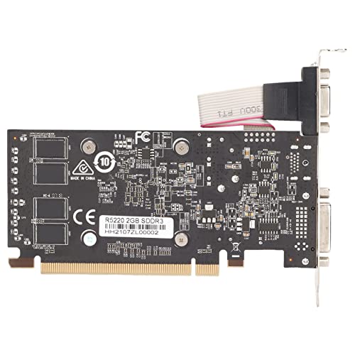 Computergrafikkarte, R5 220 2G/64bit/GDDR3 AMD Gaming-Grafikkarten mit Einem Lüfter 550MHz Grafikkarte mit Unterstützung für VGA + DVI-D + HDMI2.0 für PC von ciciglow