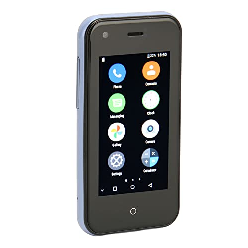 D18 3G -Smartphone, 2,5 Zoll 1 GB RAM 8 GB ROM Quad-Core-Handy, 0,3 MP Front- und 2 MP Rückkamera, 700 MAh Akku, Dual-SIM-WLAN-Handy für (Hellblaues Grau) von ciciglow