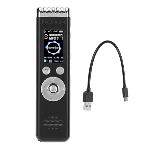 Digitaler Voice Recorder, Sprachaktivierter Recorder mit Zwei Mikrofonen AI Intelligentes HD-Geräuschunterdrückungs-Tonaufnahmegerät für die Arbeit (Englisch 16 Gigabyte) von ciciglow