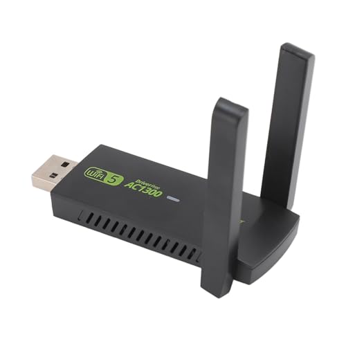 ciciglow Drahtloser USB-WLAN-Adapter, Dual 5Dbi-Antennen, Drahtloser Netzwerkadapter 5G 2,4G WLAN-Adapter für PC 1300 Mbit/s für Windows 7 8 10 11 von ciciglow