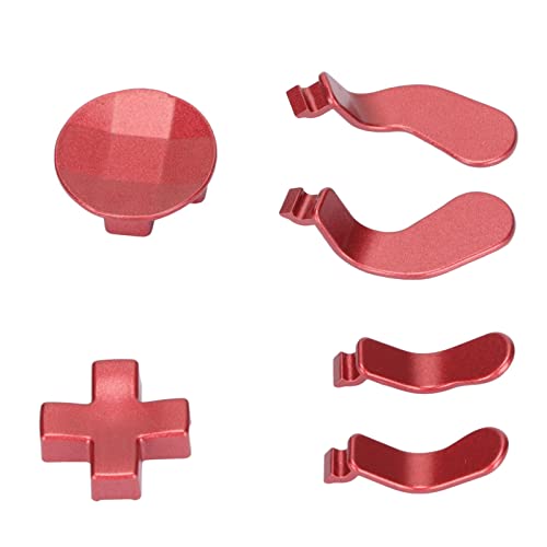 Für One Elite Series 2 Controller Metall-Ersatzteile, Einschließlich 4 Trigger Paddles und 2 Austauschbare D-Pads Cross Key Edelstahl(rot) von ciciglow