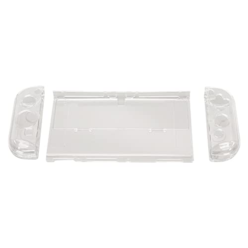 Game Console Shell, Clear Gamepad Protective Shell Split Shockproof Replacement Console Case for Switch OLED 2021 for Joy Con von ciciglow