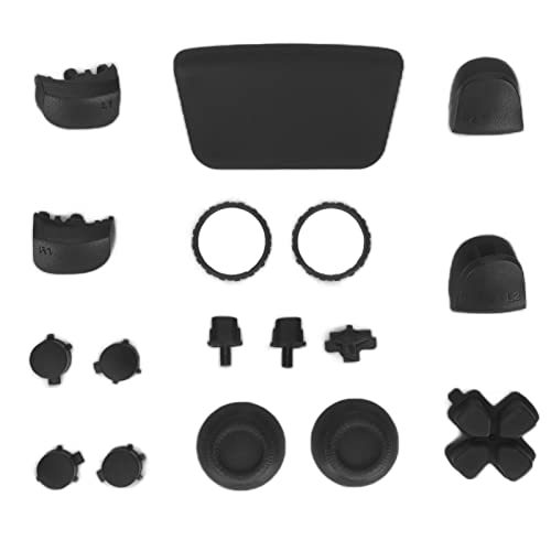 ciciglow Gamepad Buttons, L2 R2 Full Buttons Set, Ersatz-Knopf-Reparatur-Kit für PS5-Game-Controller, Schwarz von ciciglow