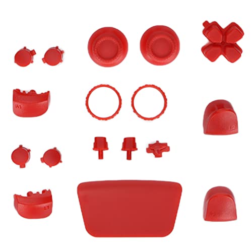 Game-Controller-Tasten, L2 R2 Full Buttons Set Ersatz-Knopf-Reparatur-Kit für PS5-Game-Controller-Game-Controller Zum Ersetzen von Tasten(rot) von ciciglow