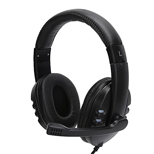 Gaming-Headset mit Mikrofon-LED-Licht,7,1-Raum-Surround-Sound 3,5-mm-Kabel, Einziehbar, Einziehbar, Aktives Noise Cancelling-Mikrofon, USB-Spiel-Headsets für PC, Mac, Laptop, Gamer-Kopfhörer(Schwarz) von ciciglow