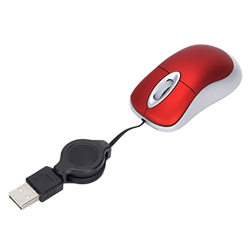 Kabelgebundene Maus, Optische Maus mit Einziehbarem Kabel 3-Wege-Rad-Design 1600DPI-Auflösung Kompatibel mit Vista Usw von ciciglow
