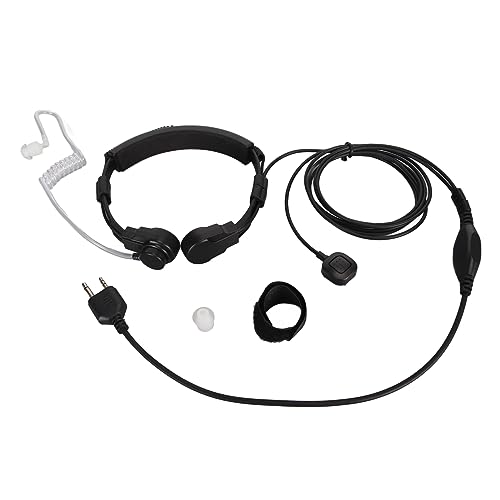 Kehlkopfmikrofon-Ohrhörer, Akustikrohr-Headset mit Finger PTT Clear Sound Kehlkopfmikrofon-Hörerkopfhörer für Alan Midland LXT600VP3 von ciciglow