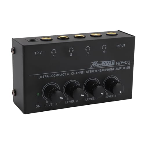 Kopfhörer-Audioverstärker, Plug-and-Play-Kopfhörerverstärker, Eisengehäuse, 100–240 V, Geräuscharm, für Studio (EU-Stecker 100 bis 240 V) von ciciglow