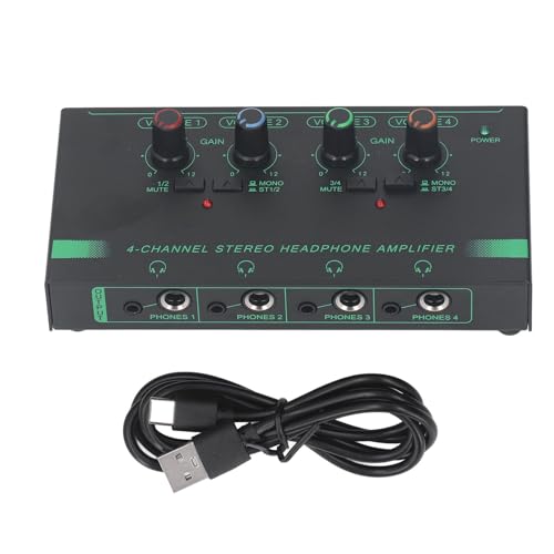 Kopfhörer-Splitter, 4-Kanal-Splitter-Anschlüsse, Mono-Stereo-Schaltkopfhörer-Verteilungsverstärker, Typ-C-Netzteil von ciciglow