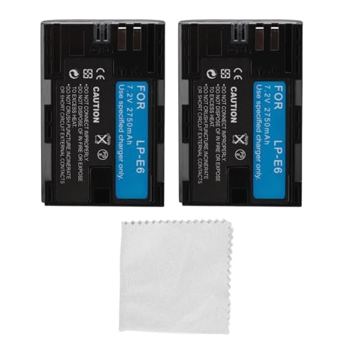 LP-E6/LP-E6N Akku, 2 Stück 7,2 V Kamera-Akku Ersatz 2750 MAh Li-Ionen-Akku für R5 R6 90D 60D 70D 80D 5D II 5D III 5D IV 5Ds 6D 6D II 7D 7D Mark II Kamera LP-E6/LP-E6N Akku, 2 Stück 7,2 V Kamera-Akku Ersatz 2750 MAh Li-Ionen-Akku für R5 R6 90D 60D 70D 80D 5D II 5D III 5D IV 5Ds 6D 6D II 7D 7D Mark II Kamera von ciciglow