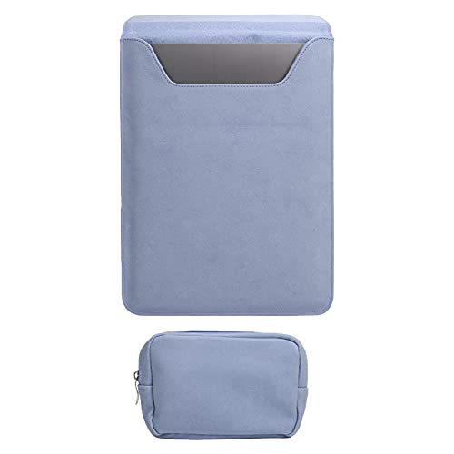 Laptoptasche, 13,3 Zoll PU Leder Laptop Schutz Aufbewahrungstasche, Laptoptasche mit Stromquelle Tasche Fit für IOS Air/Pro(Blau) von ciciglow