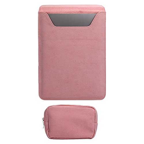 Laptoptasche, 13,3 Zoll PU Leder Laptop Schutz Aufbewahrungstasche, Laptoptasche mit Stromquelle Tasche Fit für IOS Air/Pro(Rosa) von ciciglow