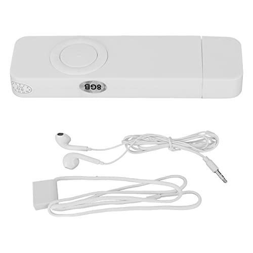 MP3-Player, 8 GB Speicher, Erweiterbar, USB-Flash-Laufwerk, Unterstützt OTG HiFi, Verlustfreier Sound, Tragbarer Musik-Player (Weiss) von ciciglow