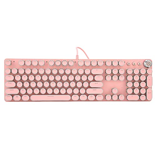 Mechanische Tastatur 104 Tasten, RGB-LED-Hintergrundbeleuchtung Kabelgebundene Mechanische Gaming-Tastatur Programmierbare Tastatur für Texter, Gamer und Programmierer (Rosa)(902-7 Rosa Punk) von ciciglow