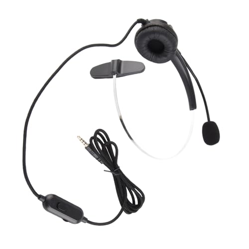 Mono-Kopfhörer, Call-Center-Headsets mit Noise-Cancelling-Mikrofon-Lautstärkeregler für Handy-Laptop 3,5-mm-Kopfhöreranschluss von ciciglow