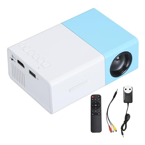 Projektor, 1080P Full HD HiFi Tragbarer Filmprojektor, Smart-Home-Projektor mit HDMI, USB, Speicherkarte, AV, Kopfhörer für Smartphone, Laptop, TV, Tablet, PC (EU-Stecker) von ciciglow