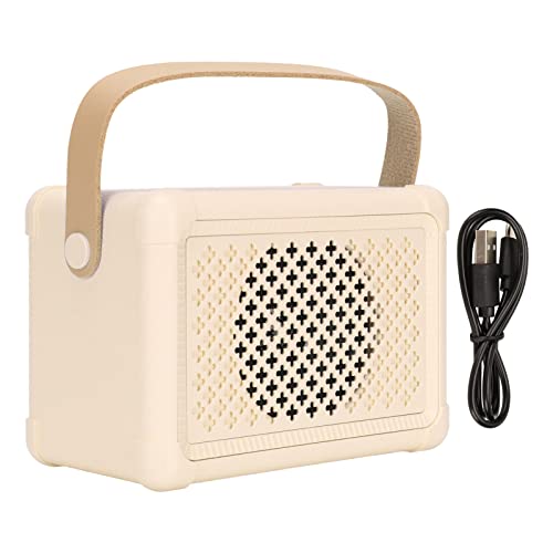 Retro-Bluetooth-Lautsprecher, Tragbarer Bluetooth-Retro-Lautsprecher, Vintage-Radio, UKW-Radio mit Lauter Lautstärke, Starker Bassverstärkung, Kabelloser Bluetooth 5.0-Verbindung, TF-Karte,(Gelb) von ciciglow