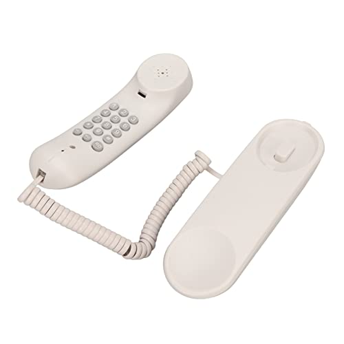 Retro-Wandtelefone, Große Tasten, Schnurgebundenes Festnetztelefon, Wandmontage, Wahlwiederholungs-Stummschaltung für Home Hotel Office (Weiß) von ciciglow