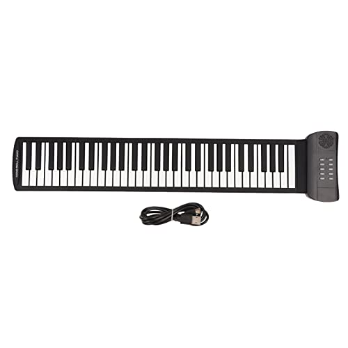 Roll Up Piano, 61 Tasten Tragbares Elektronisches Keyboard Faltbares Bluetooth MIDI Keyboard Piano für Computer Tablets Unterstützt Externen Sound oder Kopfhörer(PM61) von ciciglow
