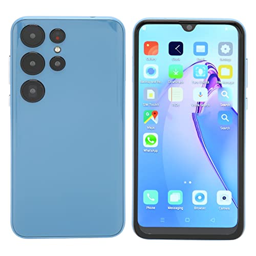 S22 Ultra Entsperrtes Smartphone, Blaues 6,3-Zoll-HD-Display, 2 GB RAM, 16 GB ROM, Mobiltelefon, Vorderseite 8 MP, Rückseite 16 MP, 4000-mAh-Akku, Gesichtserkennung, Dual-SIM-Handy(EU-Stecker) von ciciglow