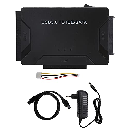 SATA/IDE auf USB 3.0 Adapter, Festplattenadapterkabelkonverter für Universelle 2,5/3,5 Zoll IDE und Externe SATA HDD SSD, DVD-ROM/CD-ROM/CD-RW/DVD-RW/DVD+RW, Unterstützt 4 TB für Laptop(EU Plug) von ciciglow