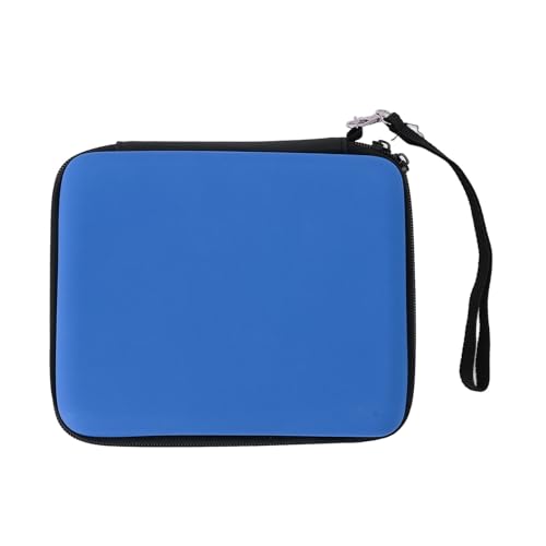 Schützende Hartschalen-Reise-Tragetasche für 2DS mit 8 Spielkartenhaltern, stoßfest, staubdicht, weiches Innenfutter, tragbarer Gurt, leichtes Design, innere Netztasche (blau) von ciciglow