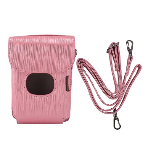 Schutzhülle für Instax Link 2, Smartphone-Fotodrucker-Hülle, PU-Ledertasche mit Verstellbarem Schultergurt (PINK) von ciciglow