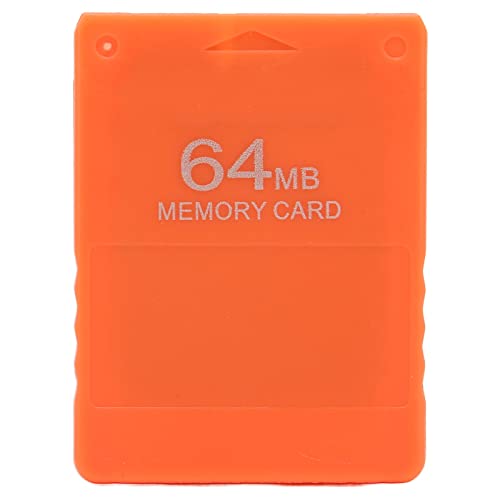 Speicherkarte für, 64 MB Hochgeschwindigkeits-Speicherkarte für Spiele FMCB V1.966 Externe Plug-and-Play-Videospiel-Datenkarte für die 2-Spielekonsole(Orange) von ciciglow