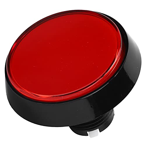 Spielkonsolentaste, 60 Mm Großer Runder Flacher Knopf mit LED-Licht 3-Fuß-Schalter Hohe Empfindlichkeit für Crane Machine-Spielkonsole(rot) von ciciglow