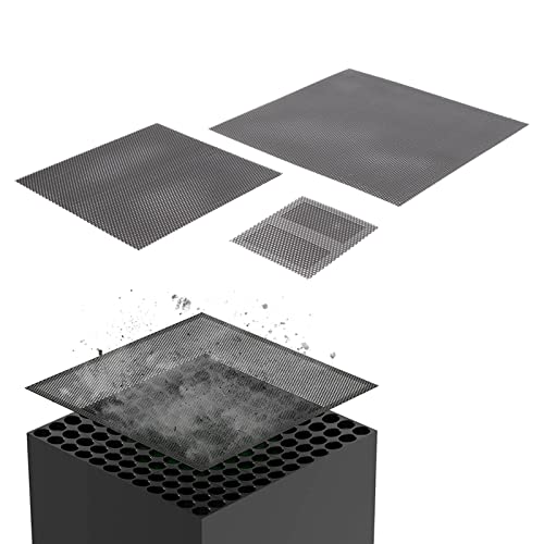 Staubschutzfilter für Xbox Series X, 3-teiliges PVC-Topcase-Entlüftungs-Staubschutzfilter-Abdeckungs-Staubfilter-Set, Schwarz, Nur für Xbox Series X von ciciglow