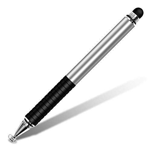 Stylus-Stift für Touchscreen, Doppelkopf-Touch-Tablet-Stylus-Stift, Universeller Stylus-Stift, Kompatibel mit Allen Telefonen und Tablets mit Kapazitivem Bildschirm (Silver) von ciciglow