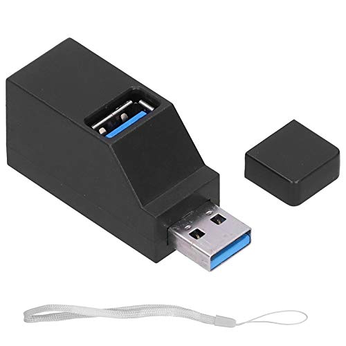 Tragbarer USB-Hub, Tragbarer USB-Hub Hochgeschwindigkeits-3-Port-tragbarer Datenhub mit Lanyard USB2.0 USB3.0-Schnittstelle Computerzubehör für Laptops, PCs von ciciglow