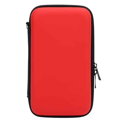 Tragetasche kompatibel mit New 2DS XL 2DS LL für New 3DS 3DS, wasserabweisend, Hartschalen-Reisetasche mit 8 Spielfächern, tragbare Konsolen-Schutzhülle (rot) von ciciglow