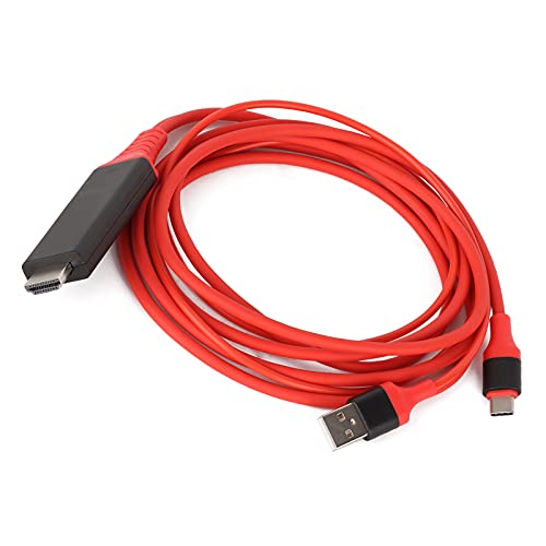 Typ-C-zu-HDMI-Adapterkabel, 6 Fuß 4K X 2K 1080P USB 3.1 Typ-C-zu-HDMI-Adapterkabel Kompatibel mit -Handy(rot) von ciciglow