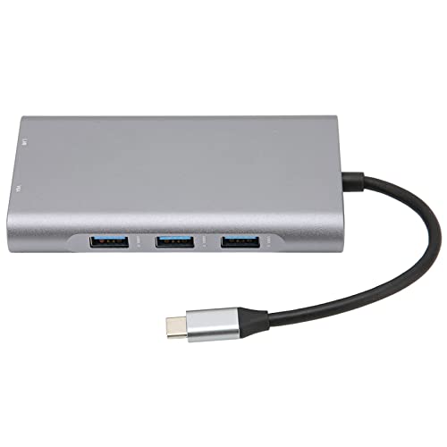 USB C Docking Station Hub,USB C Hub Multiport Adapter, HDMI 4K,VGA,Ethernet,Gigabit RJ45,3 USB 3.0,PD,SD/TF,MIC 2 in 1 Port Kompatibel mit MacBook Pro Typ C Adapter,Chromebook von ciciglow